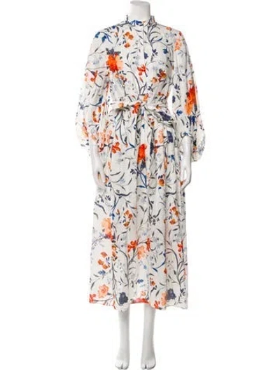 Pre-owned Erdem Linen Long Dress In White