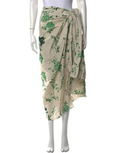 Pre-owned Erdem Linen Long Skirt In Neutrals