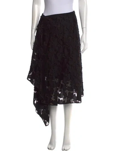 Pre-owned Erdem Linen Midi Length Skirt In Black