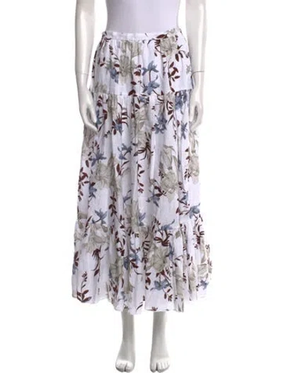 Pre-owned Erdem Linen Midi Length Skirt W/ Tags In White