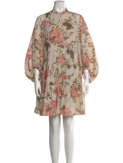 Pre-owned Erdem Linen Mini Dress In Neutral