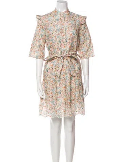 Pre-owned Erdem Linen Mini Dress In Neutral