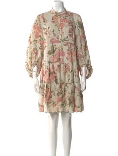 Pre-owned Erdem Linen Mini Dress In Neutral