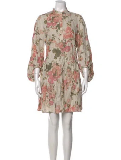Pre-owned Erdem Linen Mini Dress In Neutral