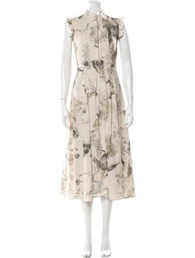 Pre-owned Erdem Linen Mini Dress In Neutral