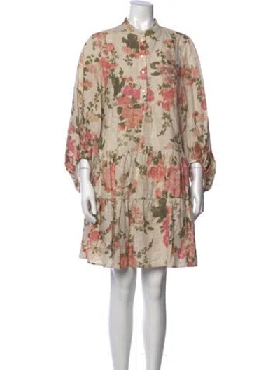 Pre-owned Erdem Linen Mini Dress In Neutral