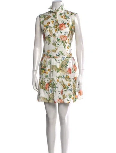 Pre-owned Erdem Linen Mini Dress In Neutrals