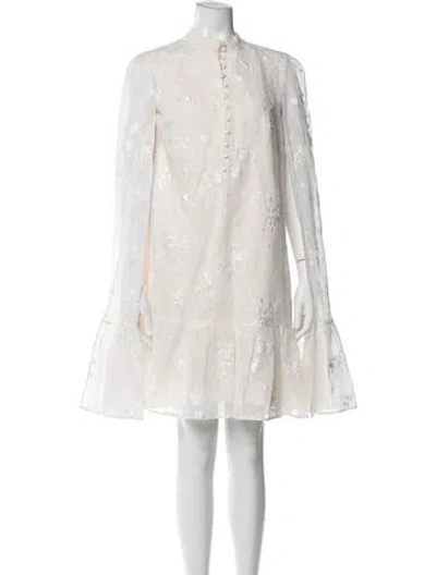 Pre-owned Erdem Linen Mini Dress W/ Tags In Neutral