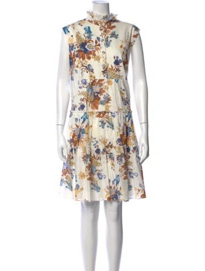 Pre-owned Erdem Linen Mini Dress In White