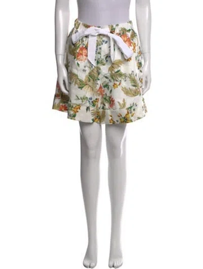 Pre-owned Erdem Linen Mini Shorts In White