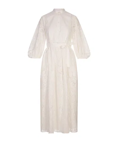 Erdem Long-sleeve Belted Midi Dress