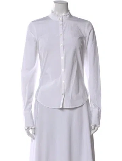 Pre-owned Erdem Long Sleeve Blouse In White