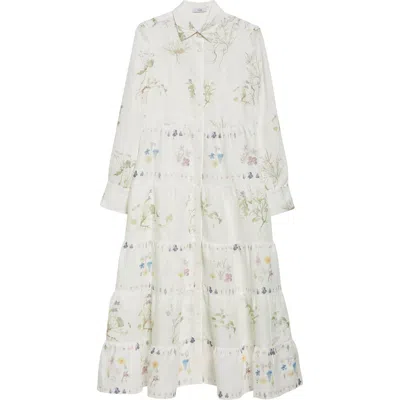 Erdem Long Sleeve Linen Shirtdress