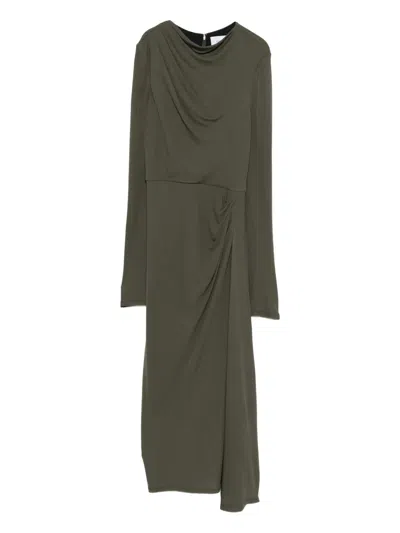 Erdem Long-sleeve Midi Dress In Gray