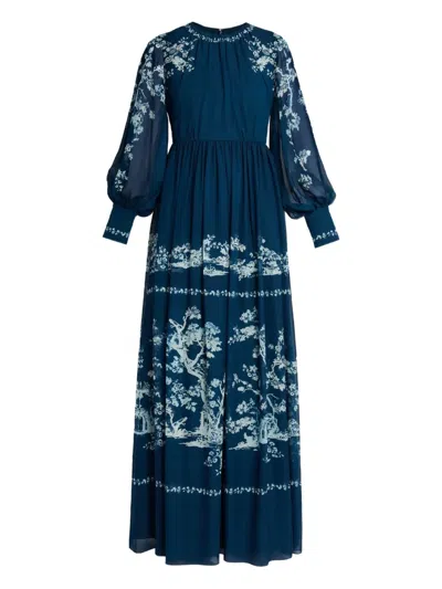 Erdem Long-sleeve Print Gown