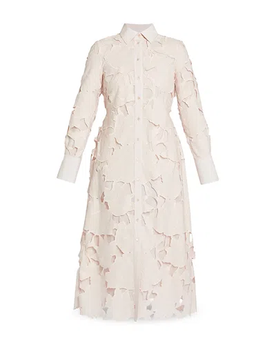 Erdem Long Sleeve Shirt Dress In Neutral