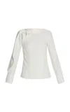 Erdem Long-sleeve Top In Ivory