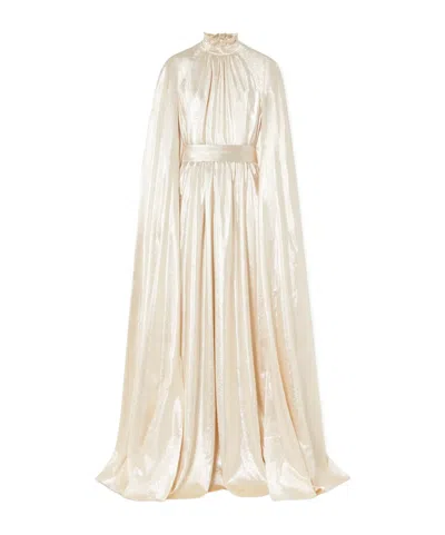 Erdem Macie's Shawl Dress In Gold