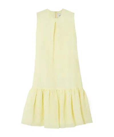Erdem Maple Pleated Mini Dress In Yellow