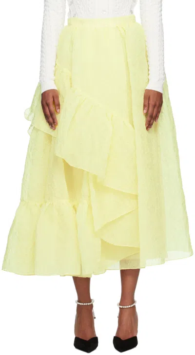 Erdem Marganita Extra-long Skirt In Yellow