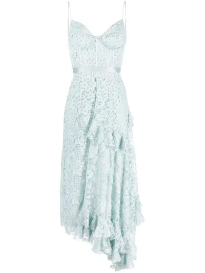 Erdem Women's Melora Draped Lace Midi-dress In Sky Blue