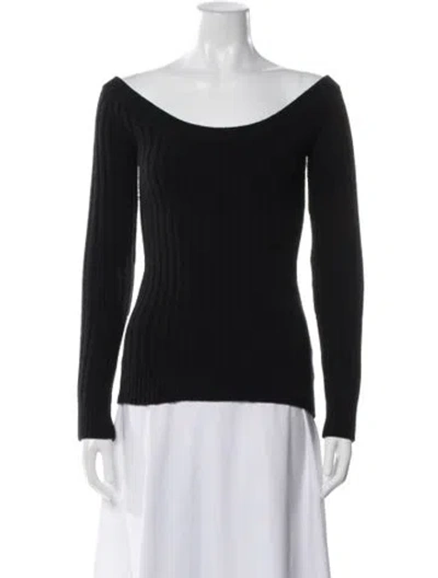 Pre-owned Erdem Merino Wool Bateau Neckline Sweater In Black