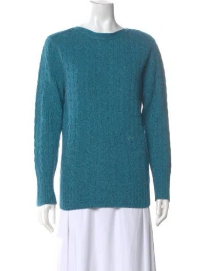 Pre-owned Erdem Merino Wool Bateau Neckline Sweater In Blue