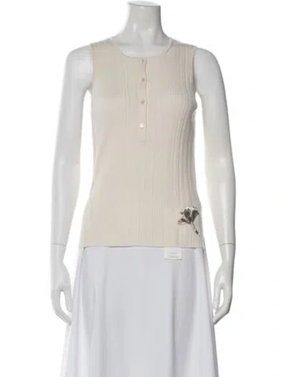 Pre-owned Erdem Merino Wool Crew Neck Polo W/ Tags In Neutral