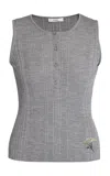 Erdem Merino-wool Henley Top In Grey