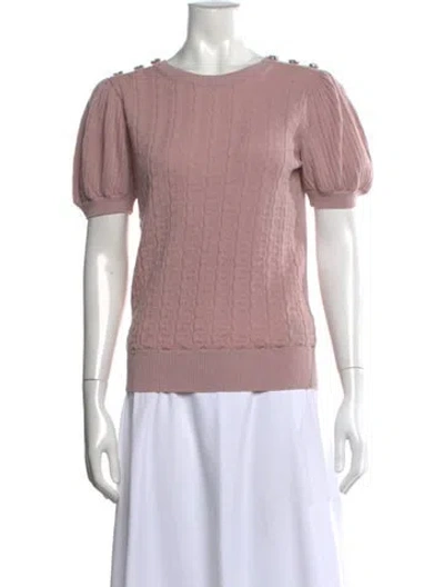 Pre-owned Erdem Merino Wool Patterned Sweater In Pink