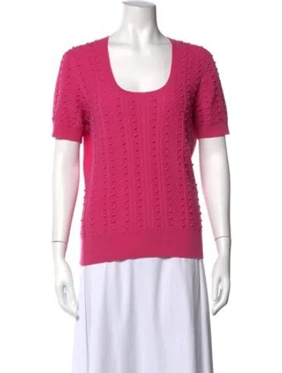 Pre-owned Erdem Merino Wool Scoop Neck Sweater In Pink