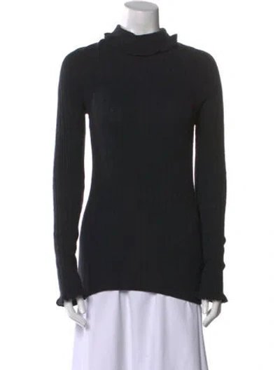 Pre-owned Erdem Merino Wool Turtleneck Sweater In Black
