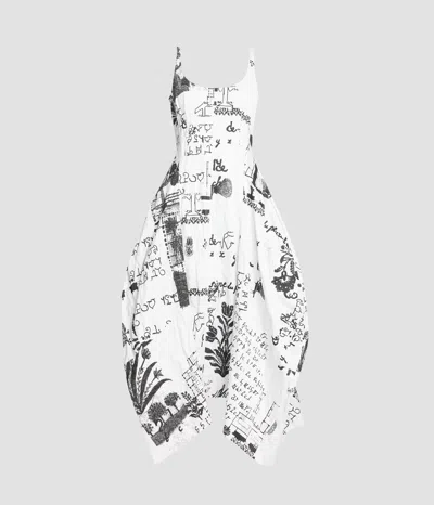 Erdem Metallised Cotton Draped Midi Dress In Multi