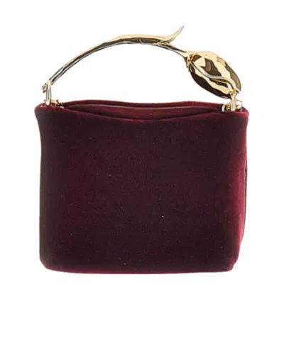Erdem Micro Bloom Velvet Tote Bag In Wine Red