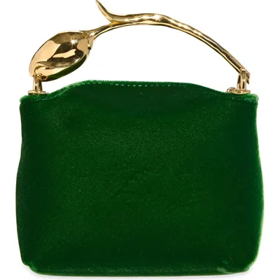 Erdem Micro Velvet Bloom Bag In Green
