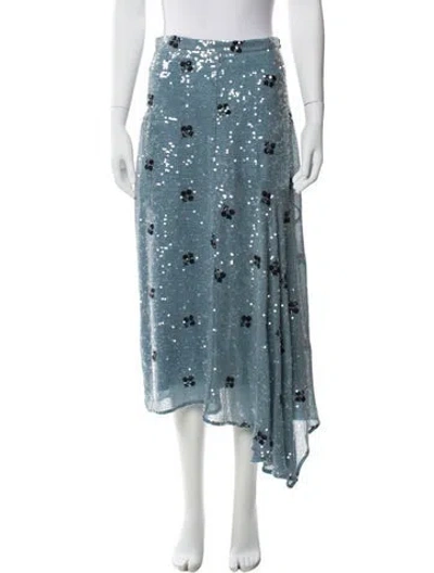 Pre-owned Erdem Midi Length Skirt In Blue