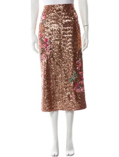 Pre-owned Erdem Midi Length Skirt In Brown