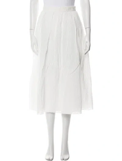 Pre-owned Erdem Midi Length Skirt In White