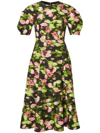 Erdem Midi Short Sleeved Dress In Green