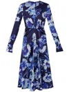 Erdem Midikleid Mit Drapiertem Ausschnitt In Blau