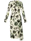 Erdem Draped Stretch-cady Midi Dress In Nude