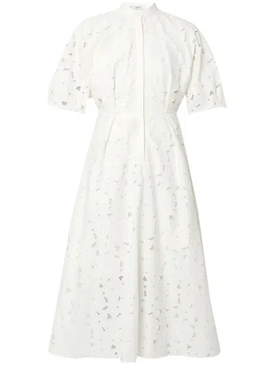 Erdem Short-sleeve Midi Dress In Ivory