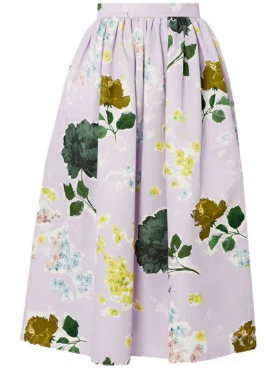 ERDEM FLORAL-PRINT MIDI SKIRT