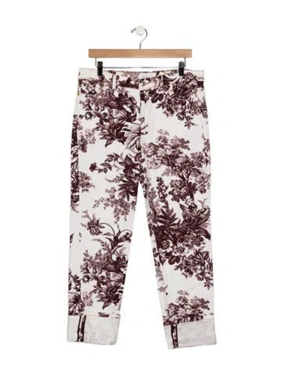 Pre-owned Erdem Mid-rise Straight Leg Jeans In Multicolor