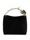 Erdem Womens Black Bloom Mini Leather Top Handle Bag In Black
