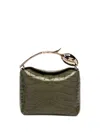 Erdem Mini Bloom Crocodile-effect Shoulder Bag In Green