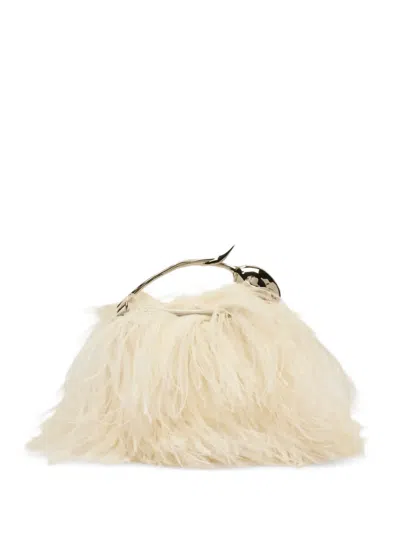 Erdem Mini Bloom Feather-embellished Tote Bag In Pink