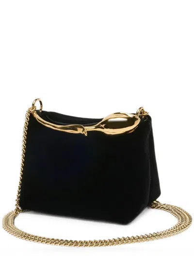 Erdem Mini Bloom Flower-handle Tote Bag In Black