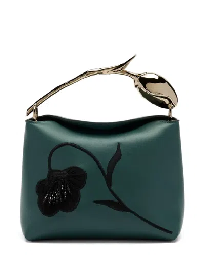 Erdem Mini Bloom Flower-handle Tote Bag In Green