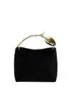 Erdem Womens Black Bloom Mini Leather Top Handle Bag In Black